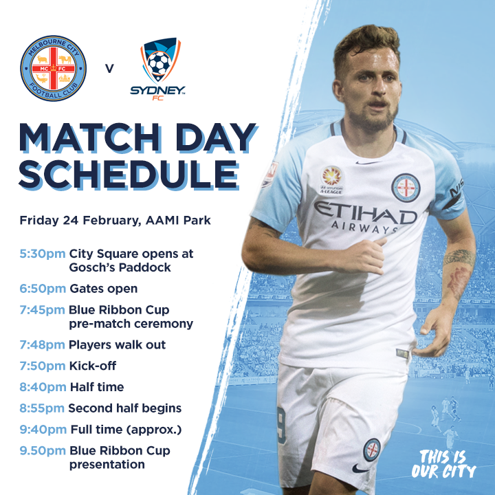 Match Day Schedule vs Sydney