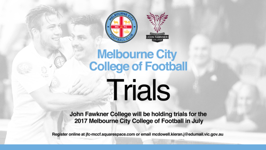 2017 Melbourne City College of Football trials at John Fawkner College